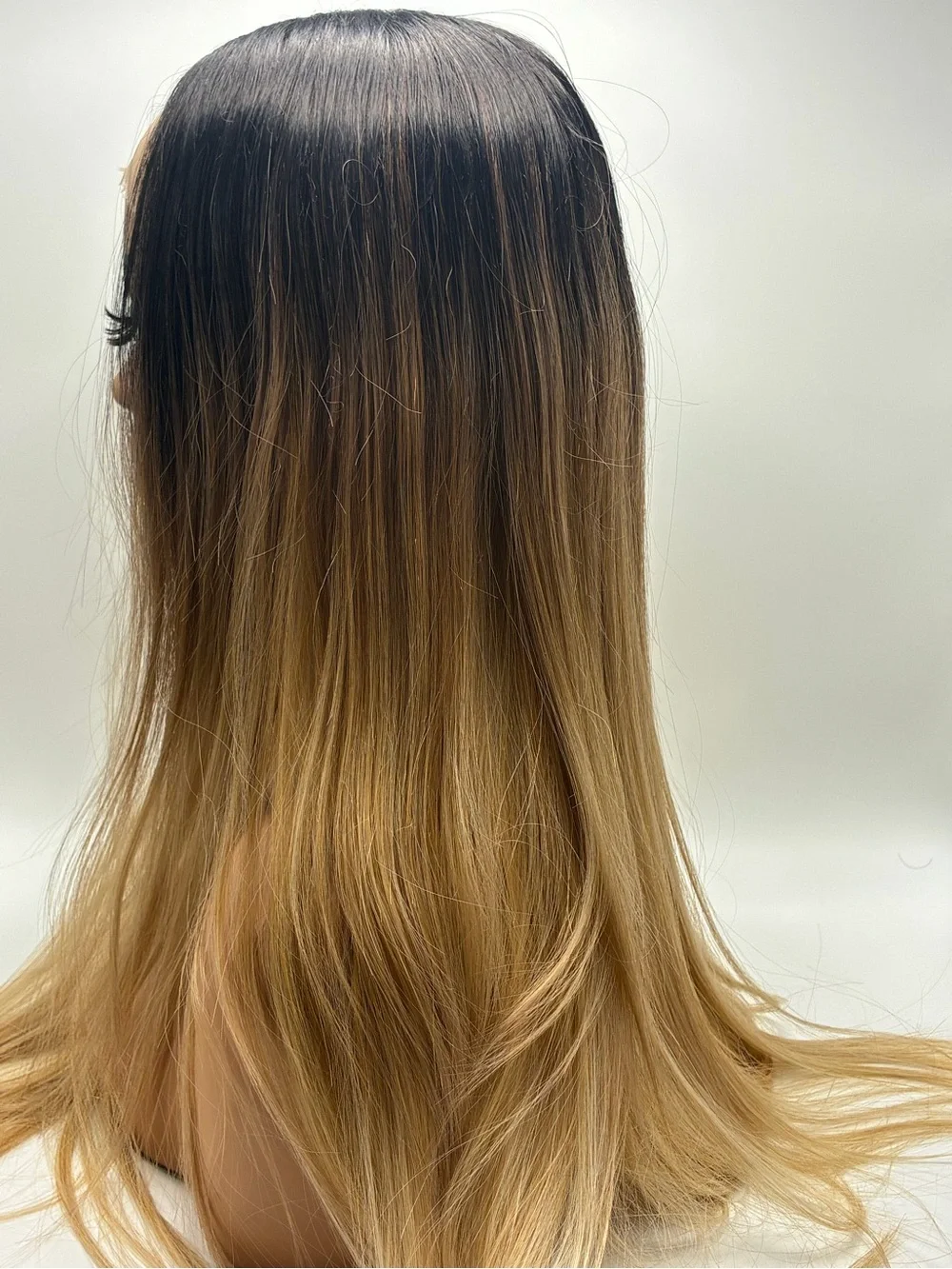 Blended Ombre Lace Front Wig - Black to Blonde. Synthetic